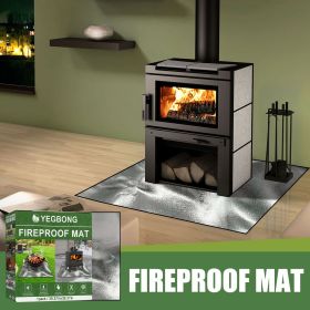 1pc Outdoor Camping Fireproof Mat; Silver Barbecue Stove Mat; High Temperature Resistant Fiberglass Protective Picnic Mat; For Grass Cement Woode