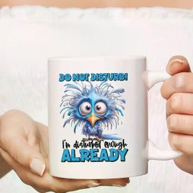 1pc Funny Men&#39;s Coffee Mug, Leave Me Coffee Mug, Camping Mug, Outdoor Mug, 11 oz Ceramic Craft, Ideal (Color: White)