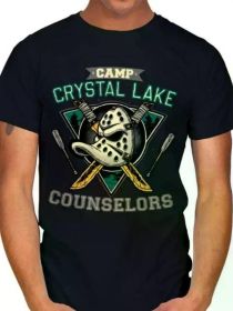 Camp-Counselors-T-Shirt trendy printing.Multifunctional fashionable T-shirt.Knitting technique.Select high-quality cotton (Color: Black, size: XL)