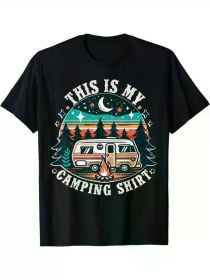 Funny Camping Hiking Nature T-Shirt, This Is My Camping T-Shirt, The Best Men And Women Wear T-Shirts for Halloween (Color: Black, size: M)